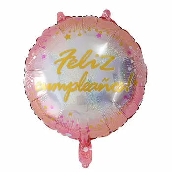 50pcs 18inch Lazeris Apvalių Feliz Cumpleanos ispanijos balionas su Gimtadieniu Šaliai Folijai, Helio Balionai Baloes Oro Globos Prekes