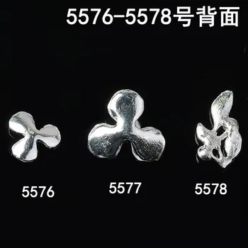 50pcs Aukštos kokybės Aukso/sidabro Spalva Lydinio Medžiagos Kristalų Gėlių Lapų Žavesio Galvos 