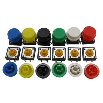 50PCS B3F-4055 Lytėjimo Touch Mygtukas Jungiklis Momentinį 12*12*7.3 MM taktiškumas Mikro jungiklis mygtukas +50PCS spalvų Taktiškumas Bžūp