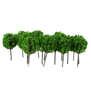 50Pcs/Daug 1/300 Masto 4cm Šviesiai Žalia Modelis Medžio Z Masto Traukinio Gatvės Parko Žaluma Peizažas Peizažas
