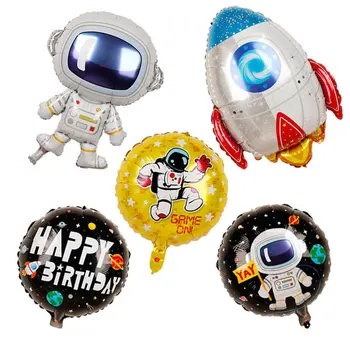 50pcs Raketų Kosmoso Kelionės Happy Birthday party dekoro kosmosą astronautas folija balionas ET Planetą, tyrinėti partnerio vaikams, žaislai