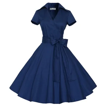 50s 60s Stiliaus Moterų Suknelė 2016 Naujausias Mados Tunika Vintage Atsitiktinis Vasaros Vidurio Blauzdos Sūpynės Suknelės Lady Elegantiškas Drabužiai
