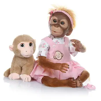 52CM Rankų darbo Išsamius Dažų Reborn Baby Monkey Naujagimiui Kolekcines, Meno reborn baby monkey naujagimiui kolekcines meno