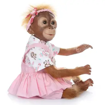 52CM Rankų darbo Išsamius Dažų Reborn Baby Monkey Naujagimiui Kolekcines, Meno reborn baby monkey naujagimiui kolekcines meno