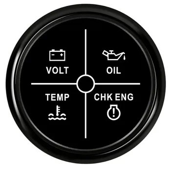 52mm Skaitmeninis Automobilių Voltmeter Signalo Matuoklis Daviklis Alyvos Slėgio, Vandens Temperatūros Variklio Signalizacijos 4LED Su Raudonu Apšvietimu 12V/24V