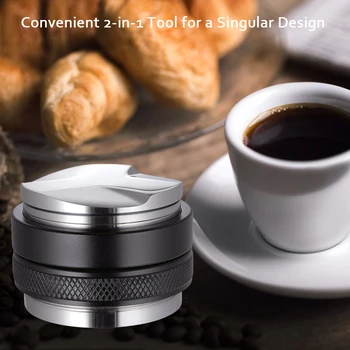 53mm Kavos Platintojo Suklastoti Dual Galvos Kavos Leveler Reguliuojamas Gylis Espresso Ardyti už 54mm Portafilter Kavos Priedai
