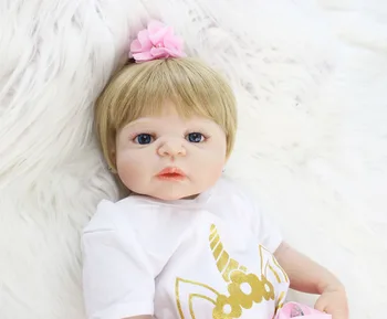 55cm Full Silikono Kūno Reborn Baby Šviesūs Mergaičių Lėlės Žaislas Vinilo Naujagimių Princesė Kūdikiams Su Vienaragio Drabužius Gyvas Bebe Boneca