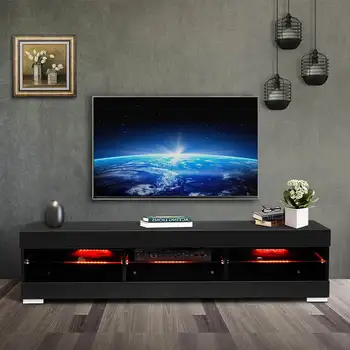57 Colių RGB LED TV Spintelė Namų Miegamajame Modernus TV Vienetas Atviros Lentynos, TV Stovi Spintoje Gyvenimo Kambario Baldai televizijos laikiklis