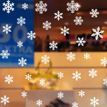 58 vnt/daug snaigės elektrostatinės Lipdukas Stiklo vaikų kambario žiemos namų puošybai Kalėdų Sienų Lipdukai Lipdukas tapetai