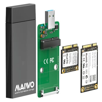 5Gbps USB 3.0 mSATA SSD Išorės Atveju Aliuminio Lydinio Nešiojamų Mobiliojo Kietojo Disko Dėžutė Paramos 30x30mm 51x30mm SSD