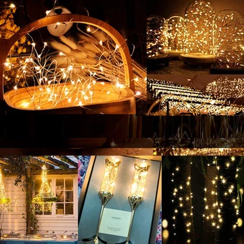 5m 10m Varinės Vielos Akumuliatoriaus LED String Lemputė su Nuotolinio valdymo pultelis, Vestuvių Christma Šalis Atostogų Helovinas Apdailos šviesos