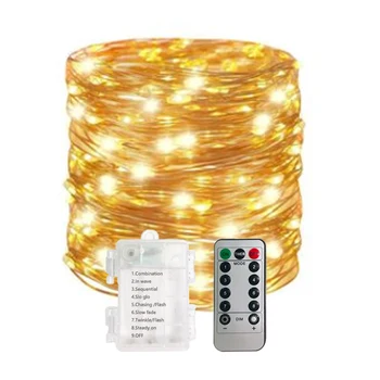 5m 10m Varinės Vielos Akumuliatoriaus LED String Lemputė su Nuotolinio valdymo pultelis, Vestuvių Christma Šalis Atostogų Helovinas Apdailos šviesos