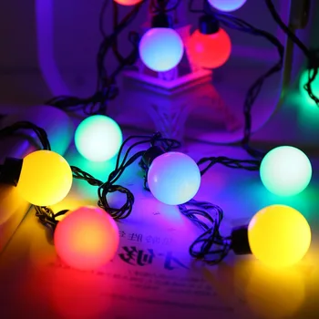 5M 20Led 5cm Pasaulyje Lempučių LED Girlianda Kamuolys String Žiburiai Kalėdų, Naujųjų Metų Šalims Atostogų Apdaila, Didelis šviesus ES Kištukas