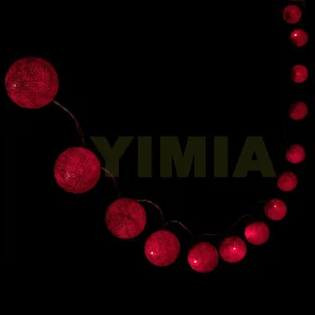 5m 50 Raudonų Medvilnės Kamuoliukus LED String Pasakų Žibintai Kalėdų Šviesos Girliandomis AC Baterija Namų vestuvių Dekoravimas 116