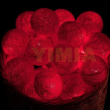 5m 50 Raudonų Medvilnės Kamuoliukus LED String Pasakų Žibintai Kalėdų Šviesos Girliandomis AC Baterija Namų vestuvių Dekoravimas 116