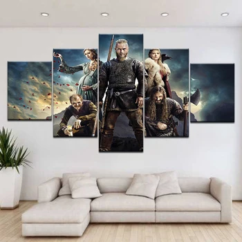 5Panel/gabalas HD Spausdinti Viking Vyriausiasis TV Šou drobės tapybos sienos plakatus namų kambarį apdaila