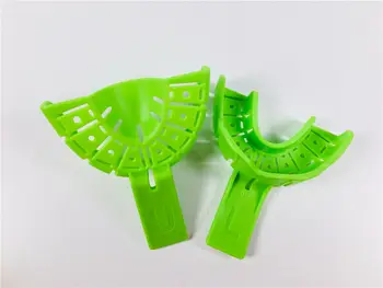 5Piece Plastiko Dantų Plokšteles Įspūdį Dėklas Implantas Quadrant Priekinio Lango Atidaryti Skylę Implantai 135℃ Žalia