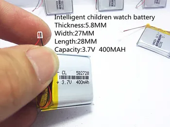 5vnt), 3,7 V 400mAh li-Polimero Li-ion Baterija Q50 G700S K92 G36 Y3 Vaikų smart laikrodžiai mp3 582728 602828