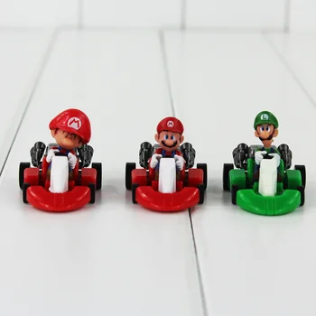 5vnt/Daug Anime ir Animacinių filmų Duomenys Traukti Atgal, Automobilių Kart PVC Pav Žaislai Grybų Modelis Mini Brinquedos Dovanas Vaikams 3cm