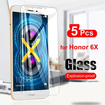 5VNT Grūdintas Stiklas Huawei Honor 6X Screen Protector 2.5 D 9H Apsauginė Stiklo Plėvelė Huawei Honor 6X Aišku