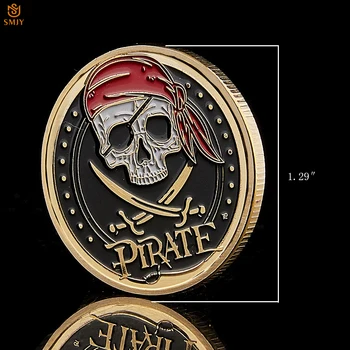 5vnt/Set Piratų Kaukolės Aukso Monetos Piratų Kapitonas Jack Sparrow Treasure Bay Žemėlapis Jūrinių Suvenyrų Medalis Monetas