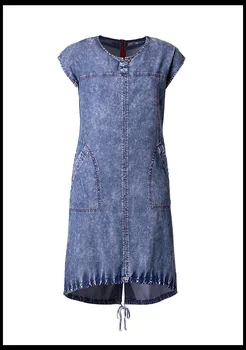 5XL pavasarį ir vasarą ponios Plius Dydis džinsinio audinio suknelė moterims drabužių Apvalios Kaklo Kišenės Didelio Dydžio šalis Suknelė atsitiktinis suknelė