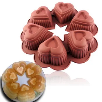 6-Ertmės Meilės formos, nėriniai modelis silikono pyragas visos PASIDARYK pats kepimo formą Kūrybos Valentino Diena Dovana