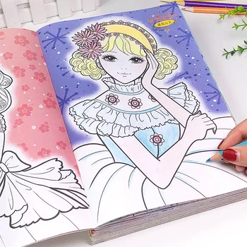 6 Knygas /set Princesė Dažymas Knygą Suaugusiems, Vaikams Stresą Užmušti Laiką Tapybos Manga Komiksai Animaciją Piešimo Sąsiuviniai