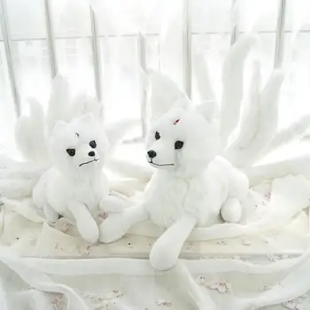 60cm Imituojamas devyni-tailed Fox įdaryti žaislas white Fox lėlės Gyvūnų Aukštos Kokybės Gumiho Gimtadienio Dovana Žaislas Namų Dekoro