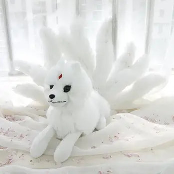 60cm Imituojamas devyni-tailed Fox įdaryti žaislas white Fox lėlės Gyvūnų Aukštos Kokybės Gumiho Gimtadienio Dovana Žaislas Namų Dekoro