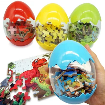 60Pcs Dinozaurų Kiaušinius 3D Dėlionės, Mediniai Žaislai, Gyvūnų Įspūdį Švietimo Žaislų, Vaikai, Vaikams, Kūdikių Dovanų 2019