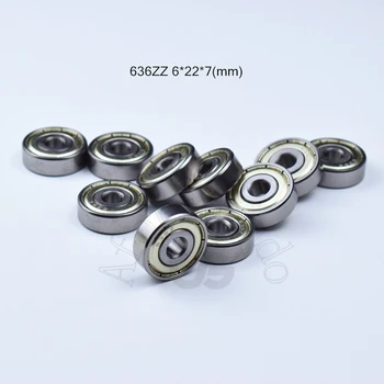 636ZZ 6*22*7(mm) 10pieces guolių Metalo Uždaromos Miniatiūriniai Mini Guolių 636 636Z chromo plieno giliais guolis