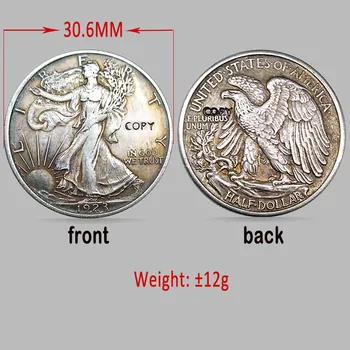 63pcs 1916-1947 JAV, Pilnas Komplektas Ėjimo Laisvės Pusė Dolerio Kopijuoti Monetas, Senus Spalvos Dekoruoti Monetas