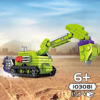 6in1 Transformacijos Roboto Kūrimo Bloką Nustatyti Žaislai Vaikams Miestų Inžinerijos Ekskavatorių automobilių, sunkvežimių legoINGlys Vaikų Dovanų