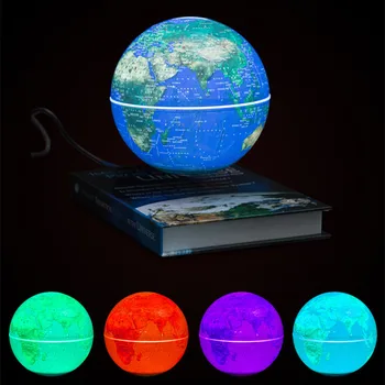 6inch Knygos Bazės Magnetine Pakaba, Pasaulyje Išmaniųjų Adsorbcijos Sferos Apšvietimas 360 sukasi kūrybos dovanos naktį, šviesos, naujumo