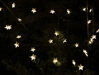 6m 50LEDS Saulės Žvaigždė String Pasakų Lemputė šiltai baltos spalvos Lauko Sodo Kalėdų Šalis Dekoro Saulės Šviesos Kalėdų