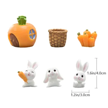 6pcs Easter Bunny Dervos Miniatiūros Puikus Amatų Velykų Namų Dekoracijos