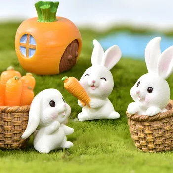 6pcs Easter Bunny Dervos Miniatiūros Puikus Amatų Velykų Namų Dekoracijos