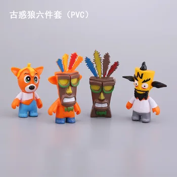 6pcs/set Crash Bandicoot Veiksmų Skaičius, Žaislai, PVC Modelis Lėlės Vaikams Dovanų