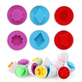 6Pcs/Set Susukti Kiaušinių Žaislai Ankstyvojo Ugdymo Matematikos Žaislas Mišrios Formos Atsitiktinių Spalvų Vaikams Gražus Dovanos Kiaušinių Rungtynės Žaislų Rinkinys