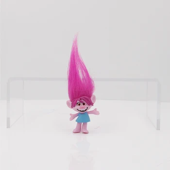 6pcs/set Troliai Figuras 6cm PVC Aguonų Filialas Magic Fairy Plaukų Vedlys Troll World Tour Modelis Žaislai