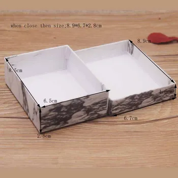 6vnt Kartono papuošalų rinkinys rinkinį dėžutėje marbling dizaino dovanų dėžutė karoliai nustatyti žiedas, auskarai ekranas lauke retangular dėžutę