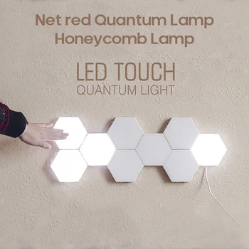 6x Modulinės LED Touch Sienos Lempos Šešiakampe Korio Magnetinio Quantum Naktį Šviesos Kambarį Apdailos Šviesos diodų (LED) lemputės