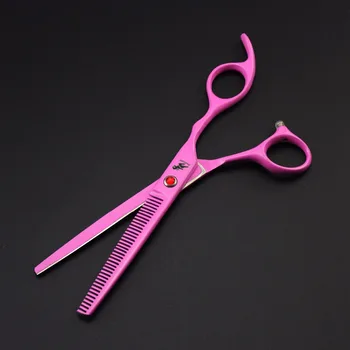 7.0 colių rožinės spalvos dažai 3 dalių rinkinys gyvūnėlių, plaukų kirpimo žirklės tiesiai cut lenkimo žirklės retinimo žirklės kačių ir šunų žirklės