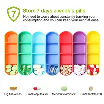 7 Dienų Tablečių Dėžutė Organizatorius Medicina Lango Turėtojas Organizatorius Tabletes Narkotikų Konteinerį Plastikinius Nešiojamų Kupė