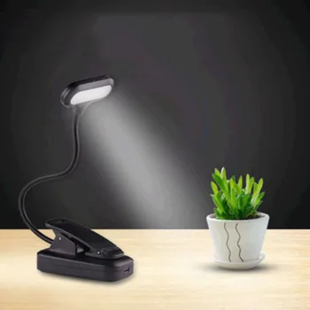 7 LED Įrašo Tipo Lempa su USB Įkrovimo skaityti naktiniai Spalvų Akių Priežiūros Ryškumas Knyga, apkabos, atsižvelgiant mini led šviesos