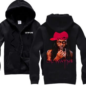 7 rūšių Gatvės Mados HIP-HOP Reperis atlikėjas Lil Wayne Medvilnės Palaidinukė Užtrauktukas Hoodies shell striukė sudadera minkštas šiltas vilnos