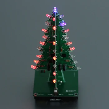 7 Spalvų 3D Kalėdų Eglutė Elektroninių Surinkti Kit LED Flash 