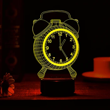 7 Spalvų Keitimas Palieskite Žadintuvas 3D Spalvinga Naktį Šviesos Keista Stereoskopinis Regėjimo Iliuzija Lempos, LED Lempos, Dekoras, Šviesos, Naujų