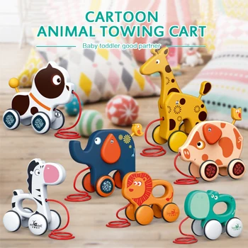 7 Vilkite Animacinių Filmų Kūdikio Vilkite Bamblys Žaislas Automobilis Traukti Gyvūnų Šuniukai Žirafa Kūdikių Ankstyvojo Mokymo Walker Juokingi Žaislai